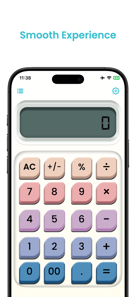 Citizen Calculator ⁺ - Citizen Calculator app interface with colorful buttons on an iPhone screen featuring the text Smooth Experience.