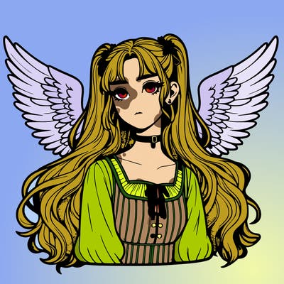 realistic girl with wings