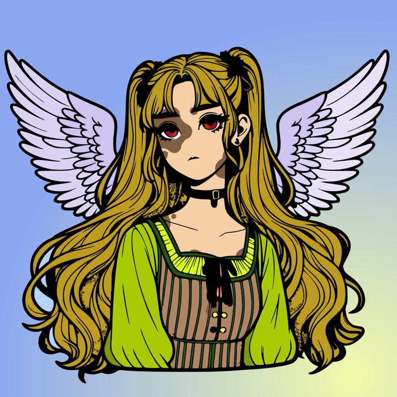 realistic girl with wings