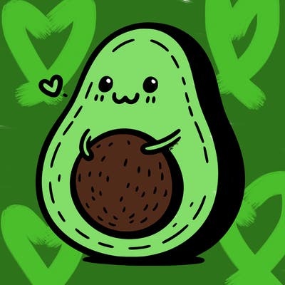 an avocado hugging an avocado