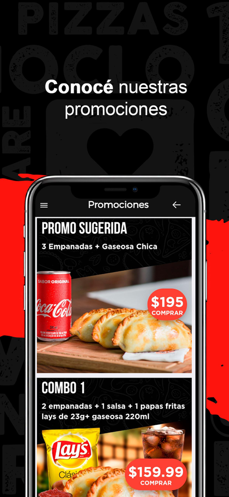 Mi Gusto - Mi Gusto mobile app screen showing empanada and soda combo promotions