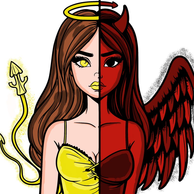 devil vs angel realistic girl
