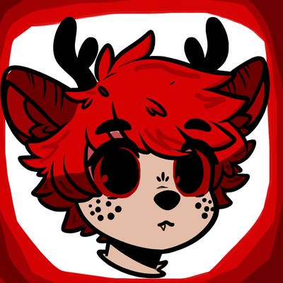a humanoid deer with soft fluffy ears