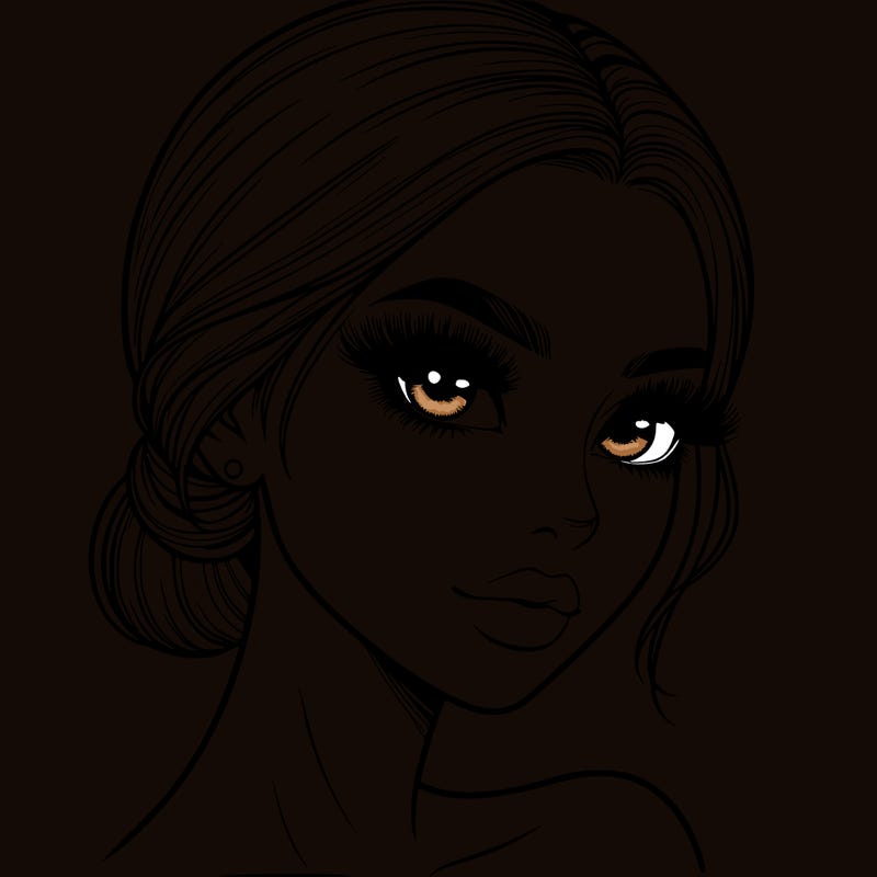 realistic girl with lashes