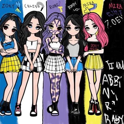 a group of girls realistic