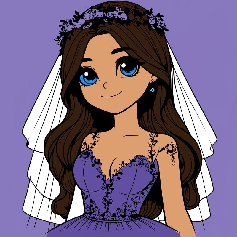 realistic girl in a wedding dress