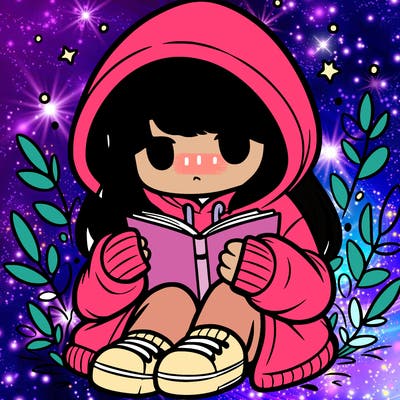 girl in oversized hoodie reading a book