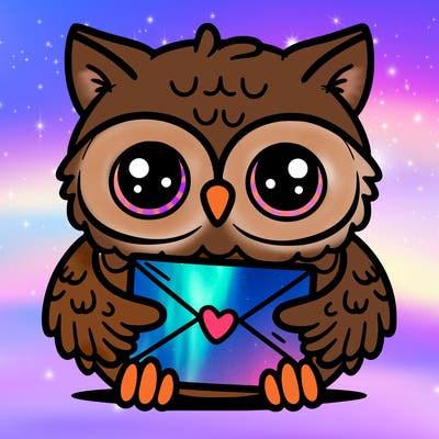 owl holding an envelope