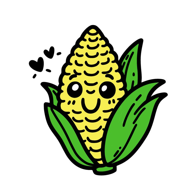 corn with a happy face