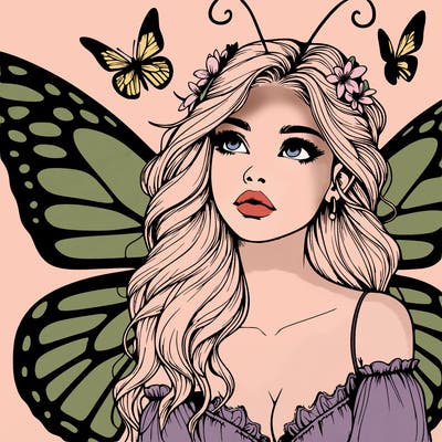 butterfly fairy realistic girl