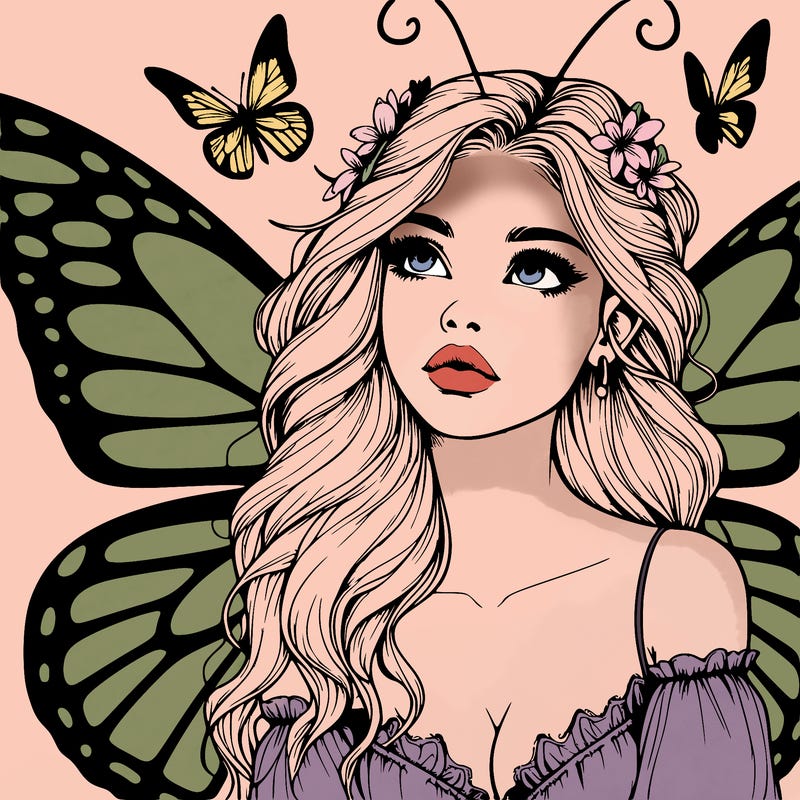 butterfly fairy realistic girl