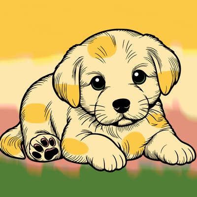 a cute realistic puppy