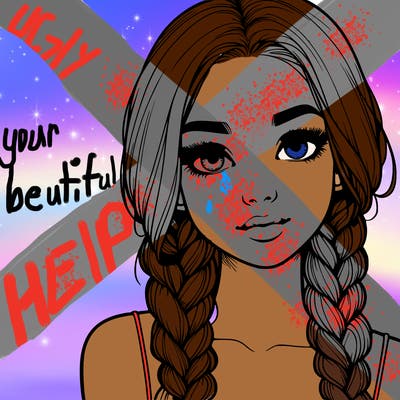 realistic girl with braids