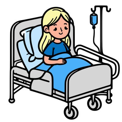 woman in hospital bed
