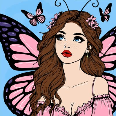butterfly fairy realistic girl