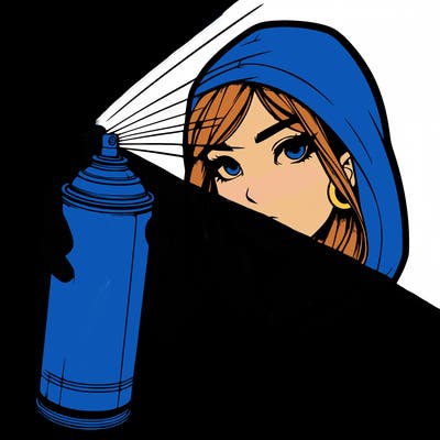 a realistic girl spray, painting