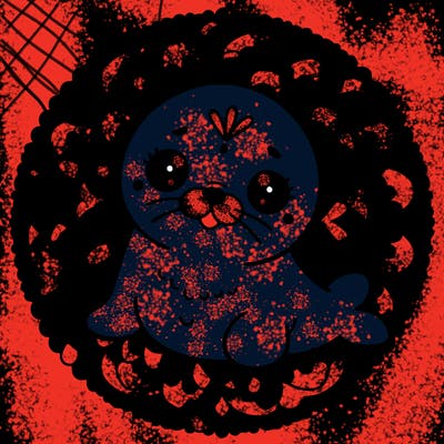 a cute baby seal mandala