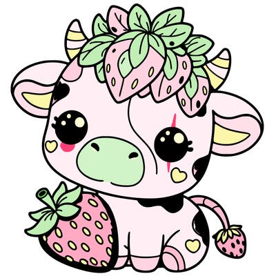 cute strawberry cow