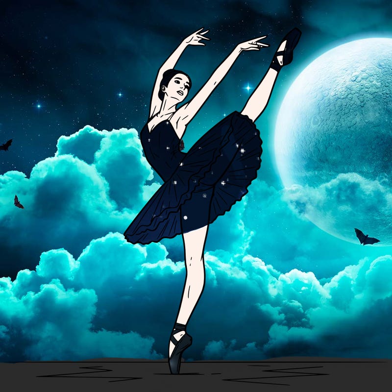 a ballerina in motion.