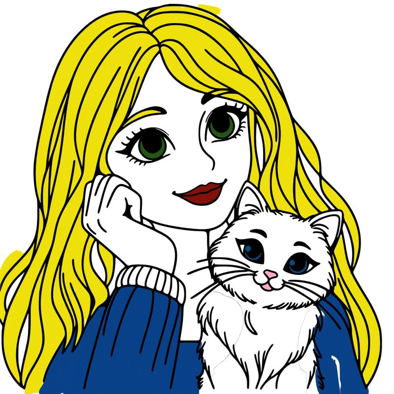 woman with cat