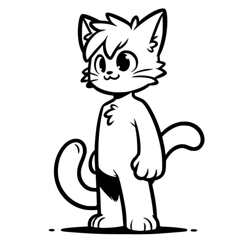 male humanoid cat standing up