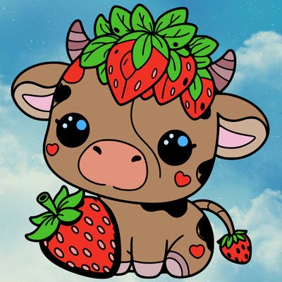 cute strawberry cow