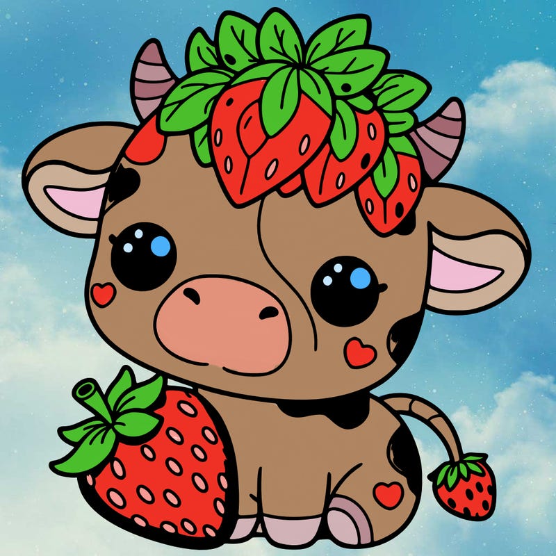 cute strawberry cow