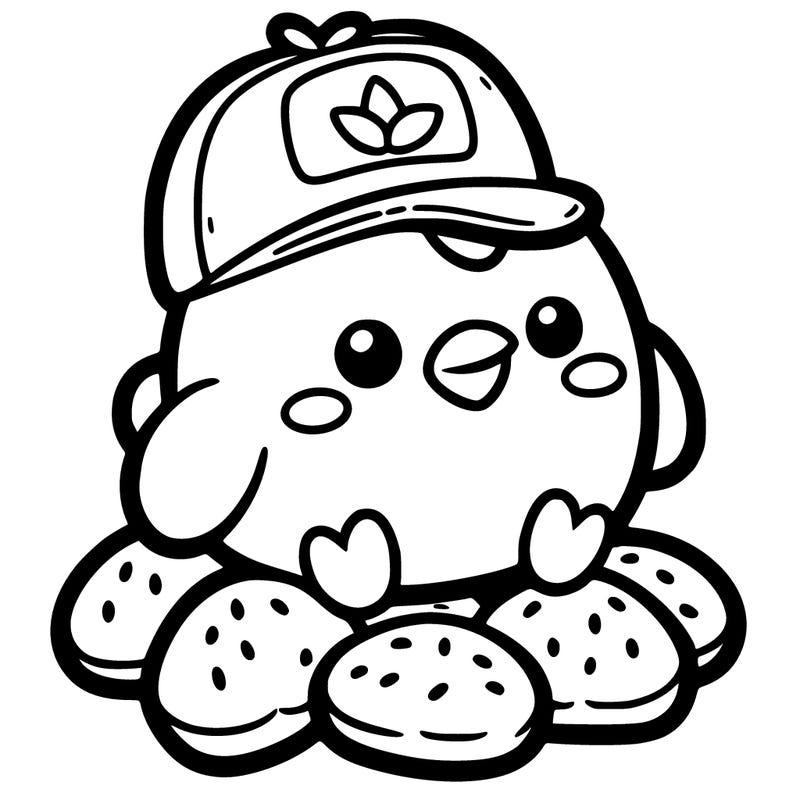 chicken nuggets with hat