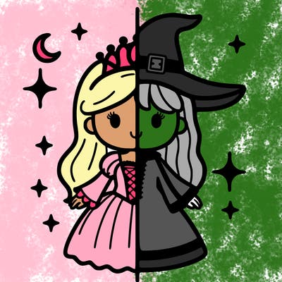 split princess and witch