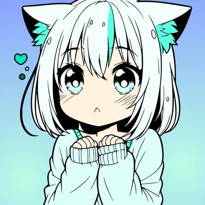 shy anime catgirl