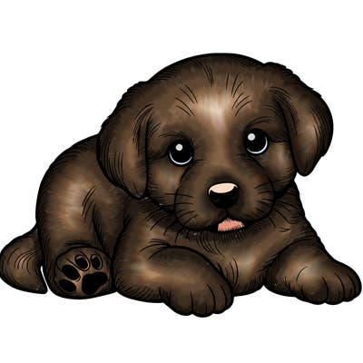 a cute realistic puppy