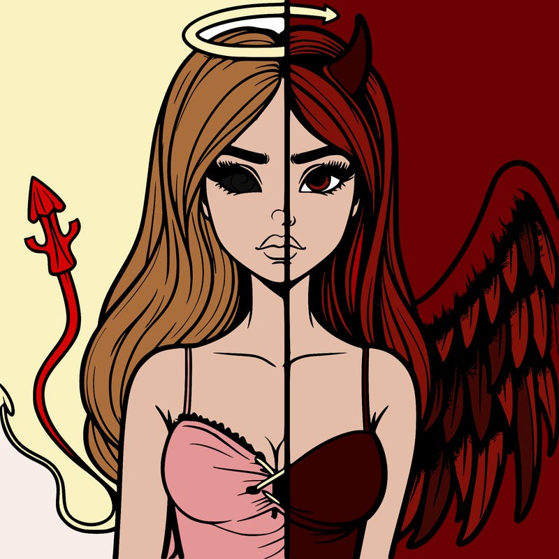 devil vs angel realistic girl