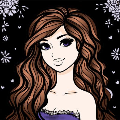 pretty woman with long wavy hair