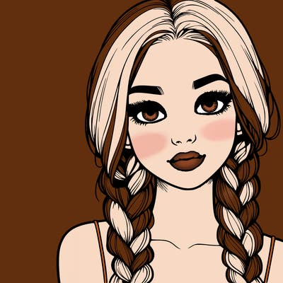 realistic girl with braids