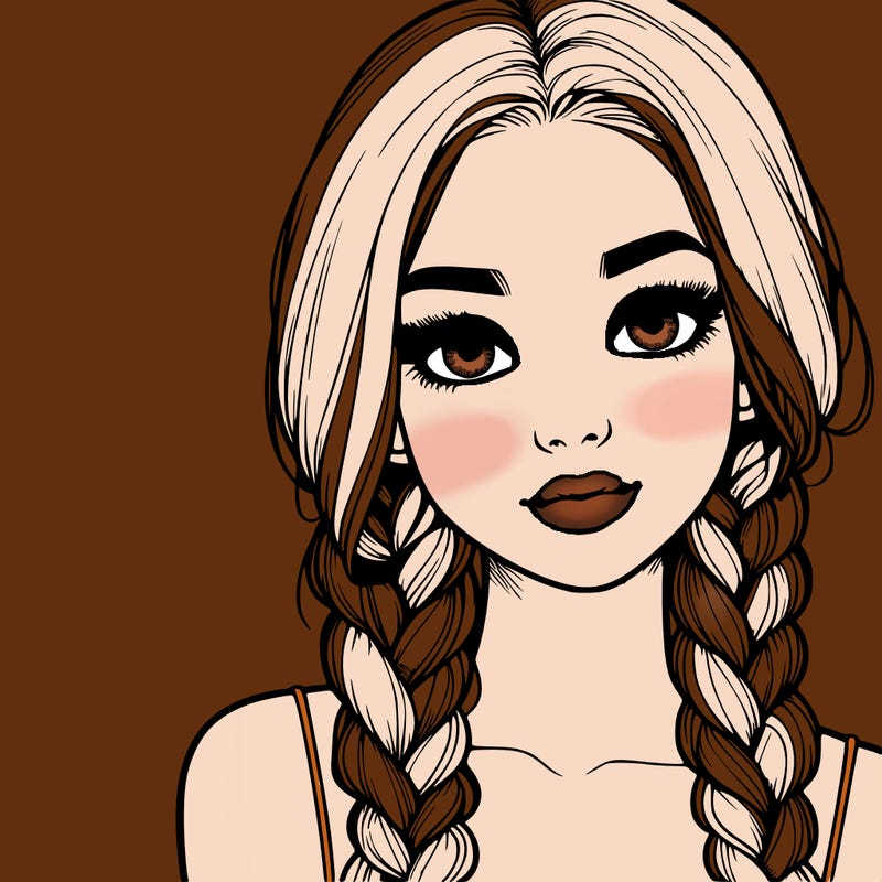 realistic girl with braids