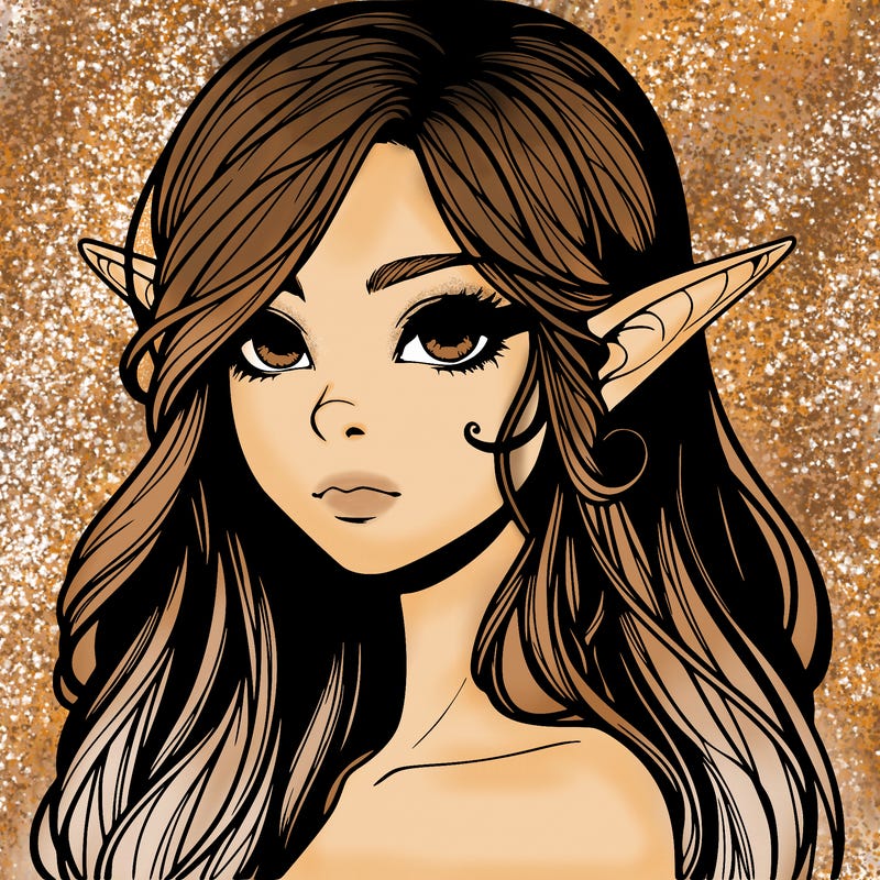 elf girl realistic dark fantasy