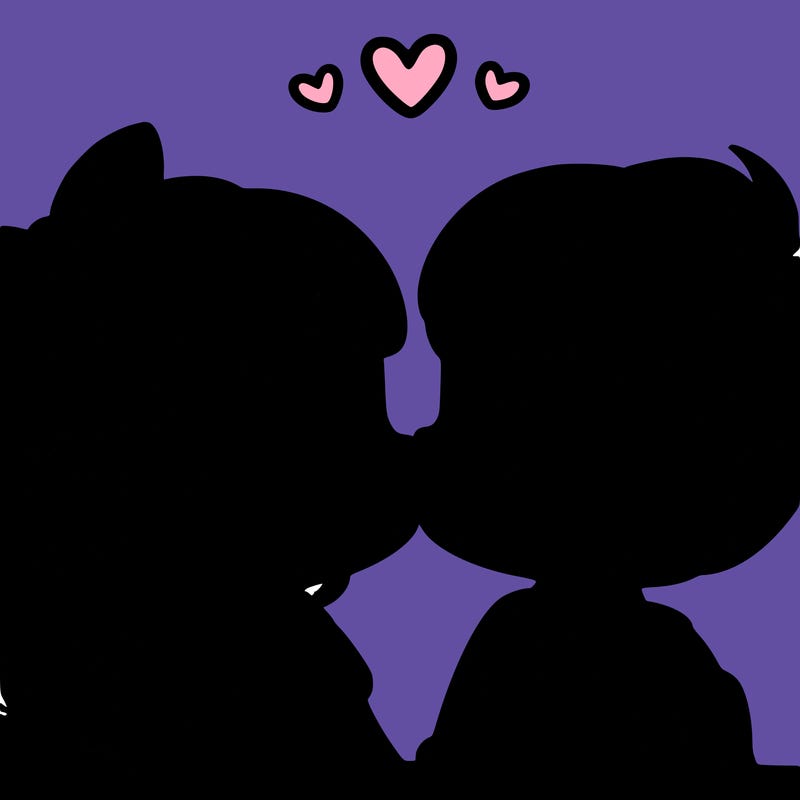 boy and girl kissing