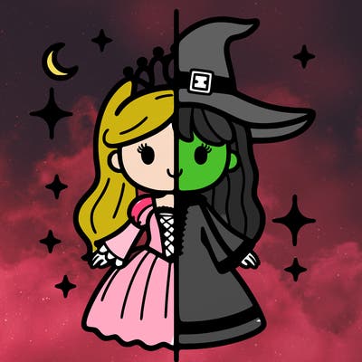 split princess and witch