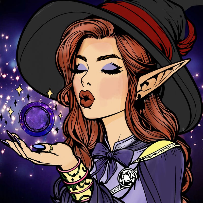 realistic elf casting a spell with lips