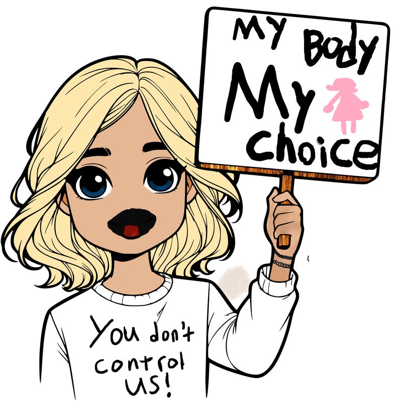 realistic girl holding up a sign