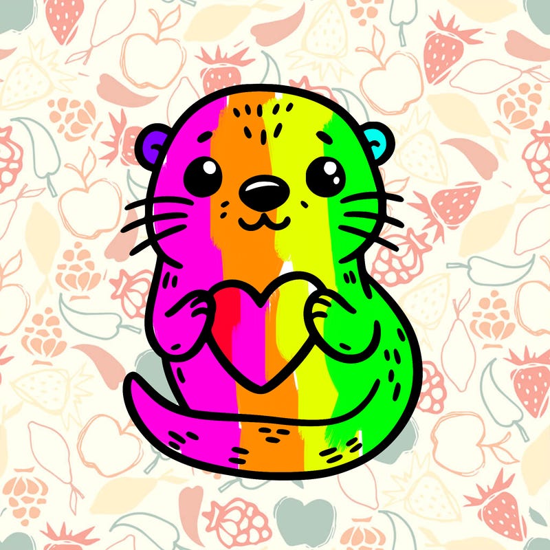 otter with a heart