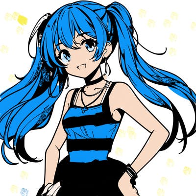 anime girl wearing crop top