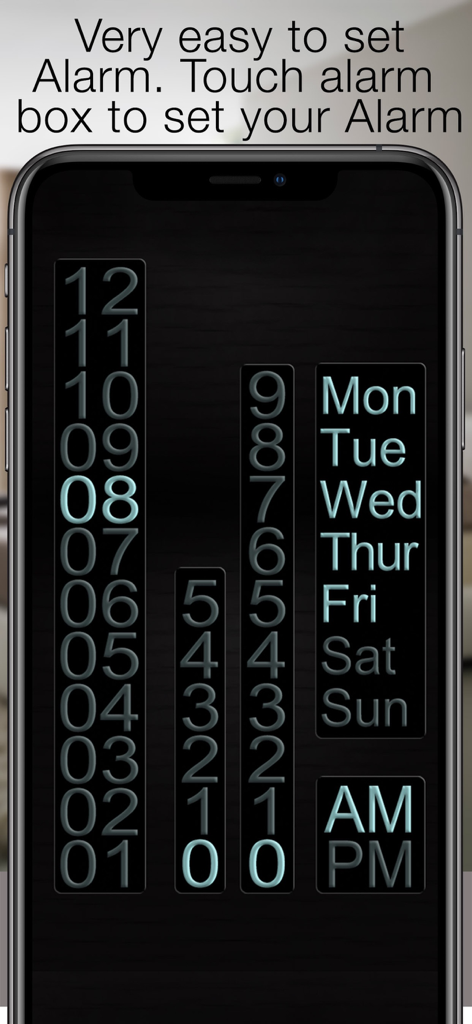 Best Clock Radio-Podcast - 최고의 시계 라디오-팟캐스트를 위한 시간 및 요일 선택기가 있는 간단한 알람 설정 인터페이스