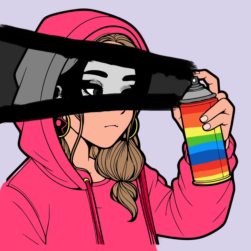 a realistic girl, spray painting