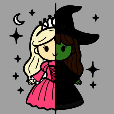 split princess and witch