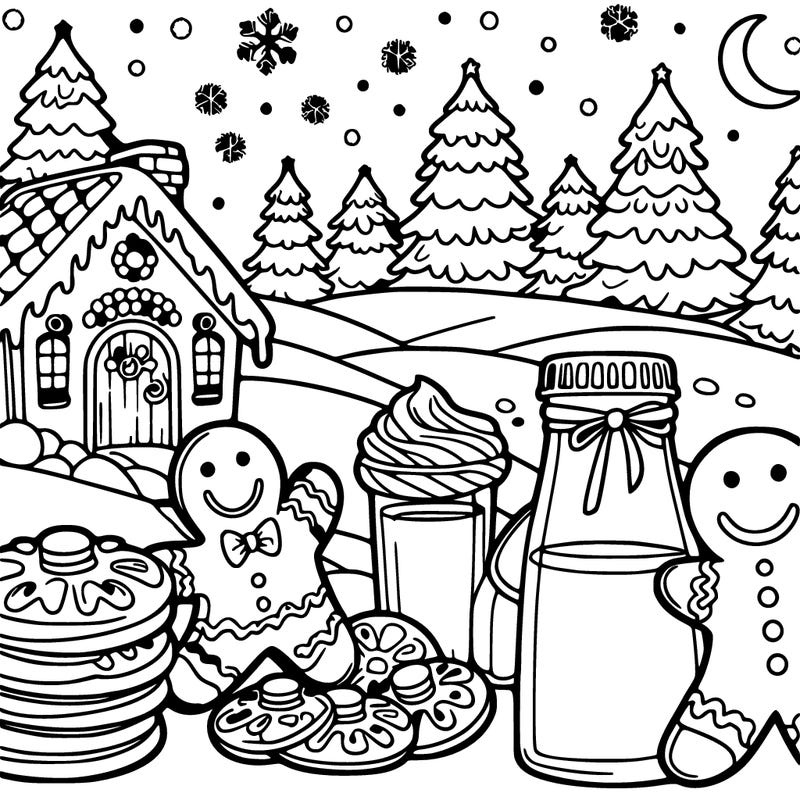 winter wonderland gingerbread man milk and cookies