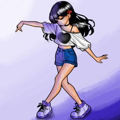realistic girl danceing