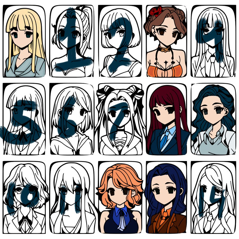 girls that look diffrent anime