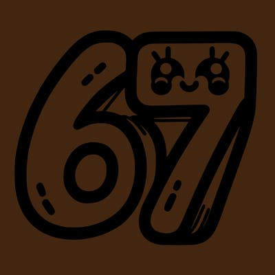 the numbers 67