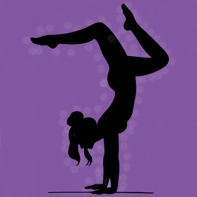 a woman doing a handstand